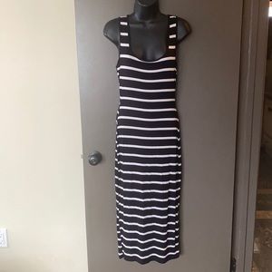 Finesse size S black and white stripped tank top dress